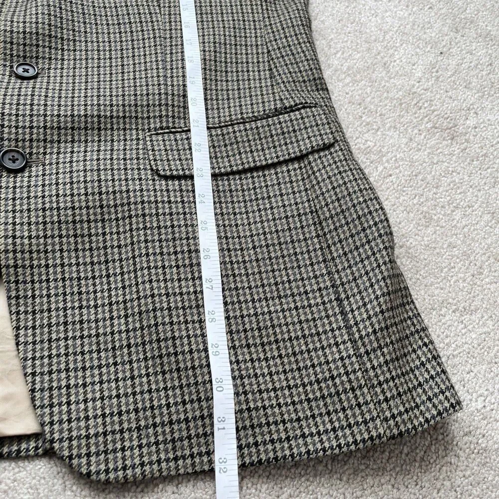 Ralph Lauren Herringbone Plaid Blazer Mens 42L Wool Cashmere Academia Preppy